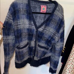 UNIF Blue Plaid Women's Sweater